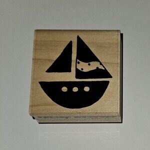 NEW JRL Design Boat Sailboat Sailing Ship Rubber Stamp NEVER USED